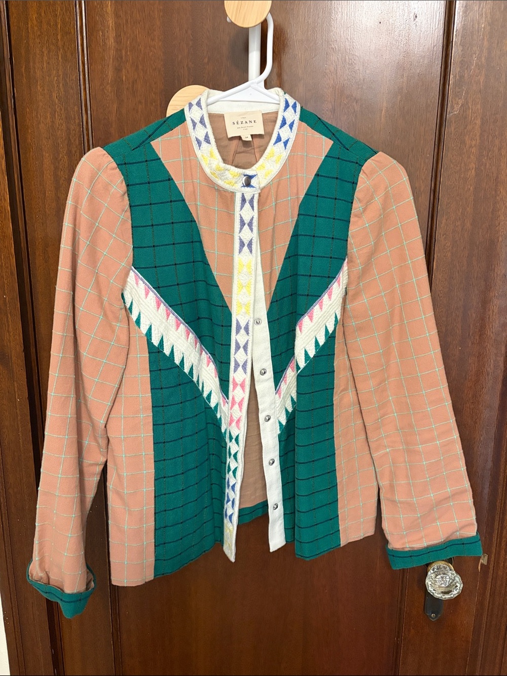 Sezane Patterned Embroidered Jacket